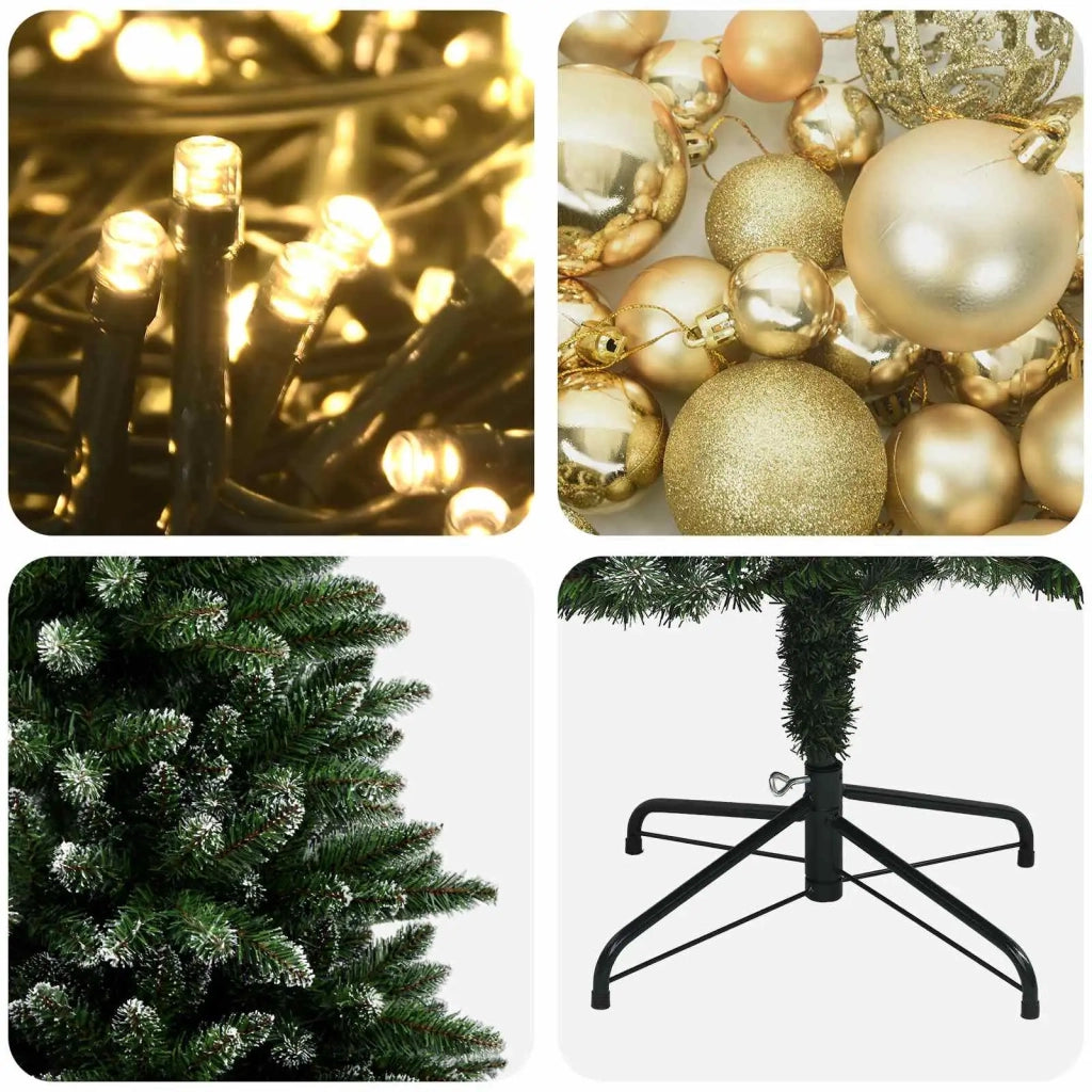 Albero di Natale Artificiale con Palline 210 cm 300 LED 3466587