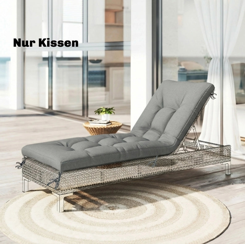 Cuscino per lettino da esterno grigio chiaro 198 x 65 x 13 cm