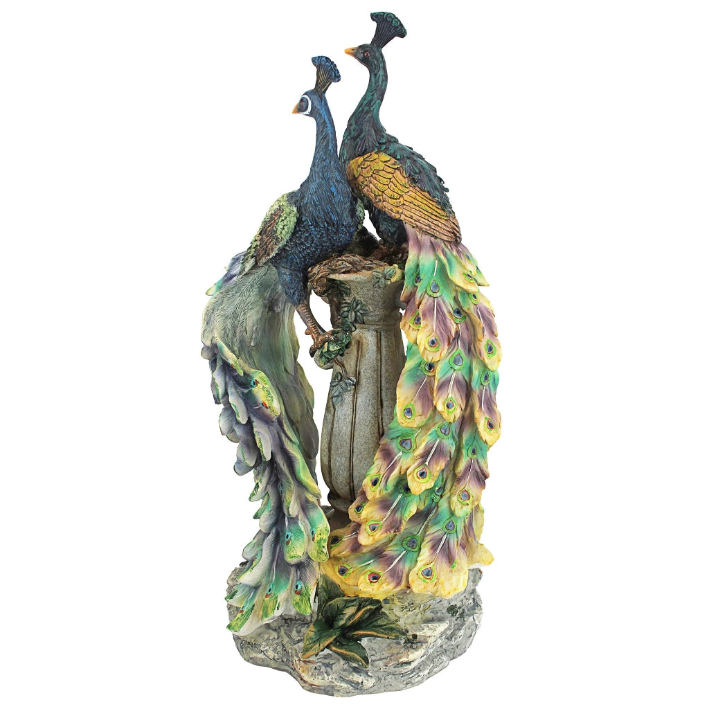 Decorazioni a forma di pavoni, "Paradiso", 48 cm, resina, dipinte a mano