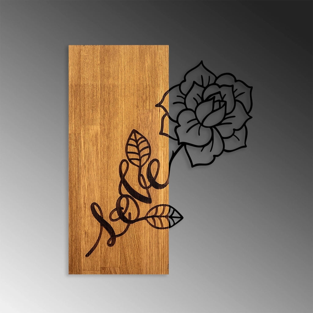 Accessorio per bastone in legno e metallo, 47x58 cm, noce nero, rettangolare