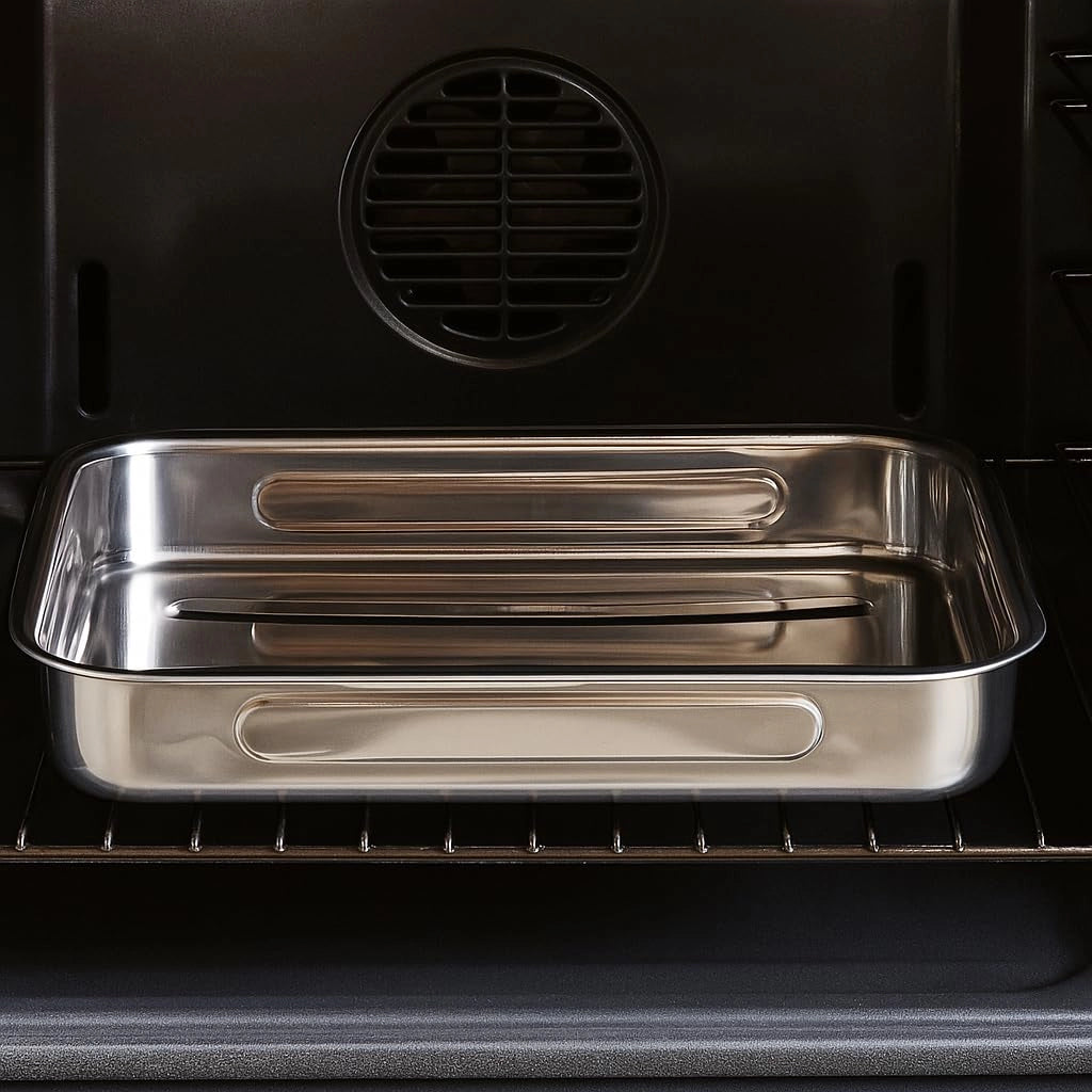 Set di teglie da forno in acciaio inossidabile, composto da 2 pezzi (30x20 cm + 40x30 cm), con maniglie pieghevoli
