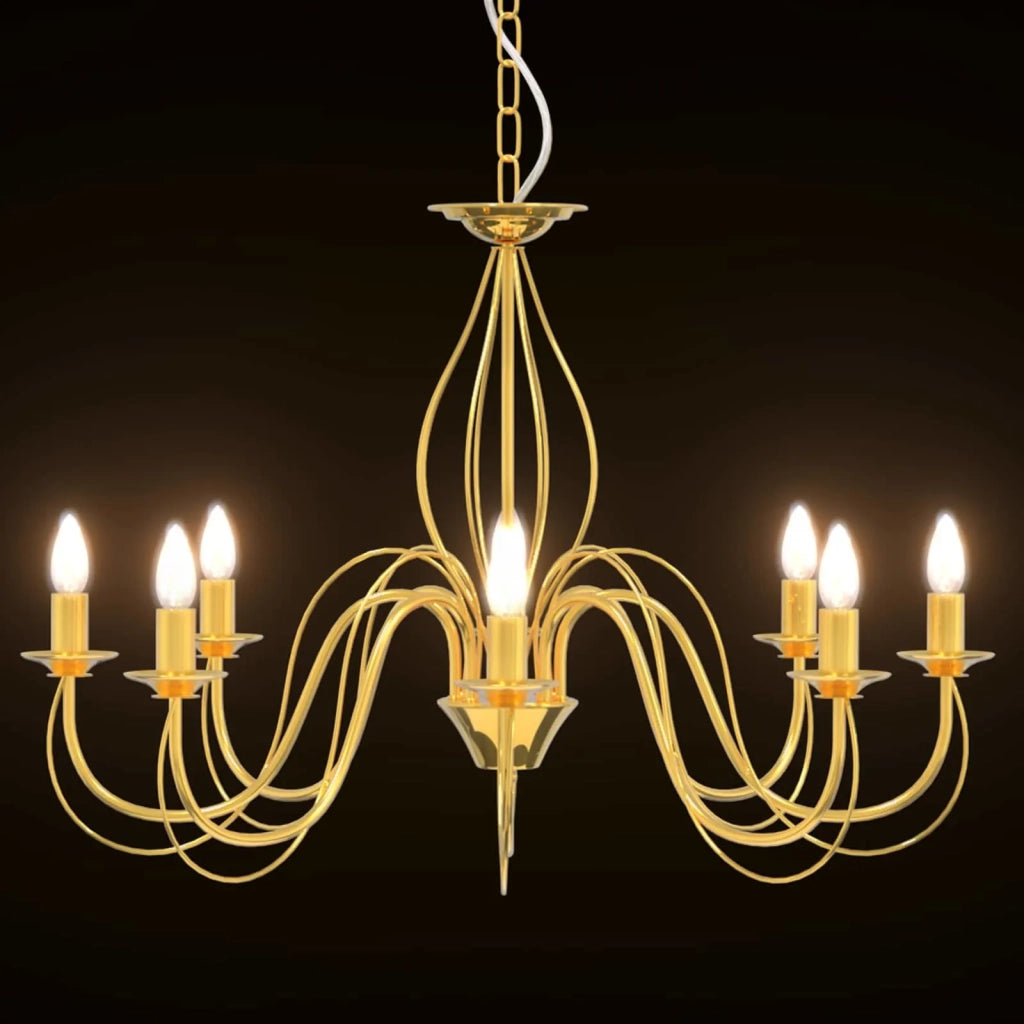Lampadario regolabile E14 Metallo Oro Ø 78 x 101 cm 42053783