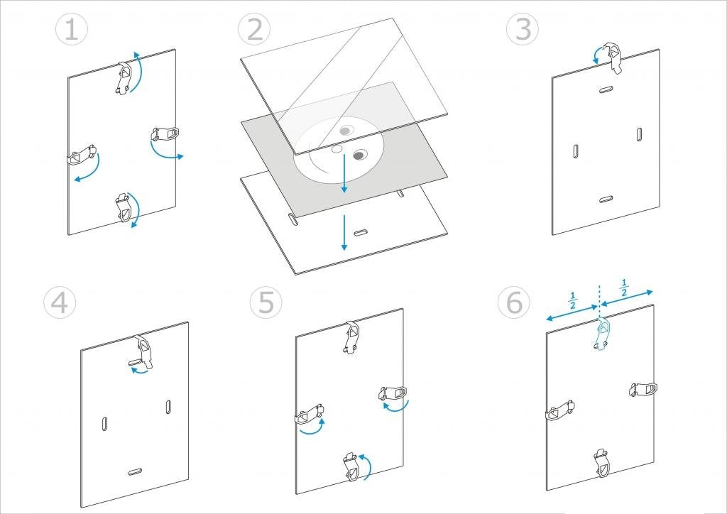 Set di 3 cornici magnetiche A1 (59,4 x 84,1 cm) senza bordi