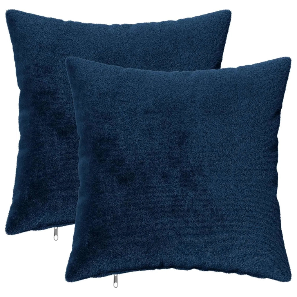 Cuscino da Lanciare 2 pz HEERLEN Blu navy 45 x 45 cm Flanella 926803