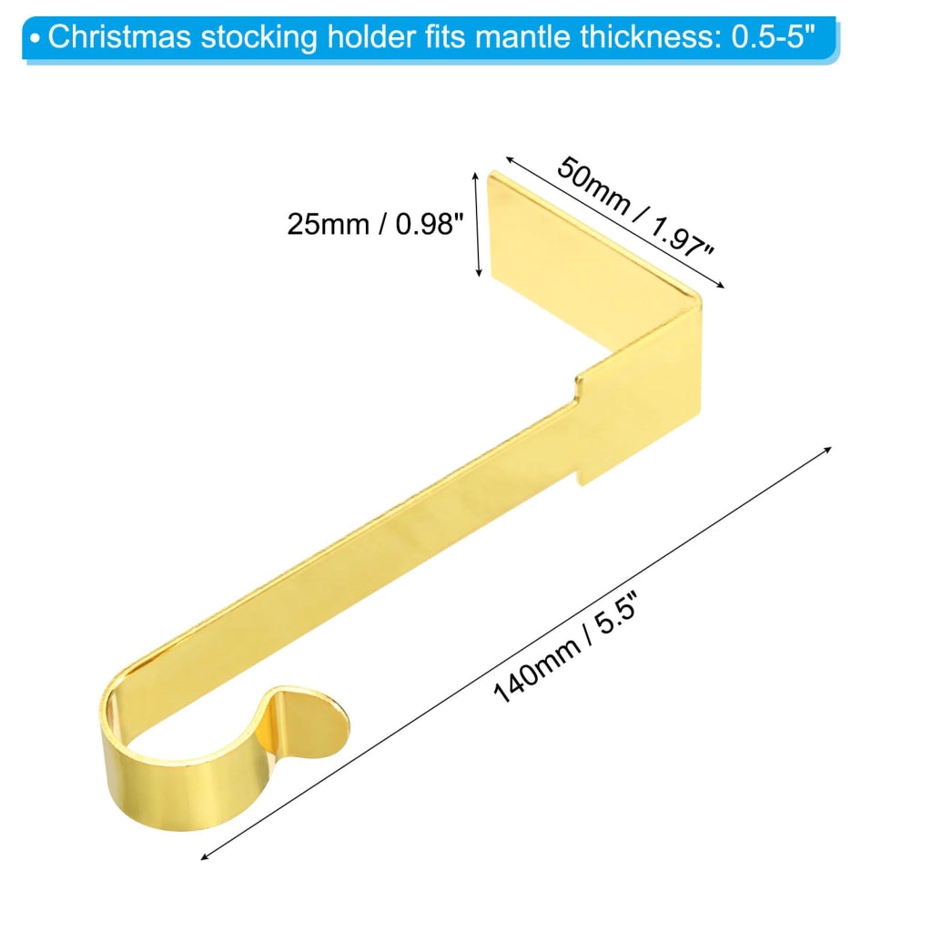 6 supporti metallici per caminetto, color oro, dimensioni 50x25x140 mm