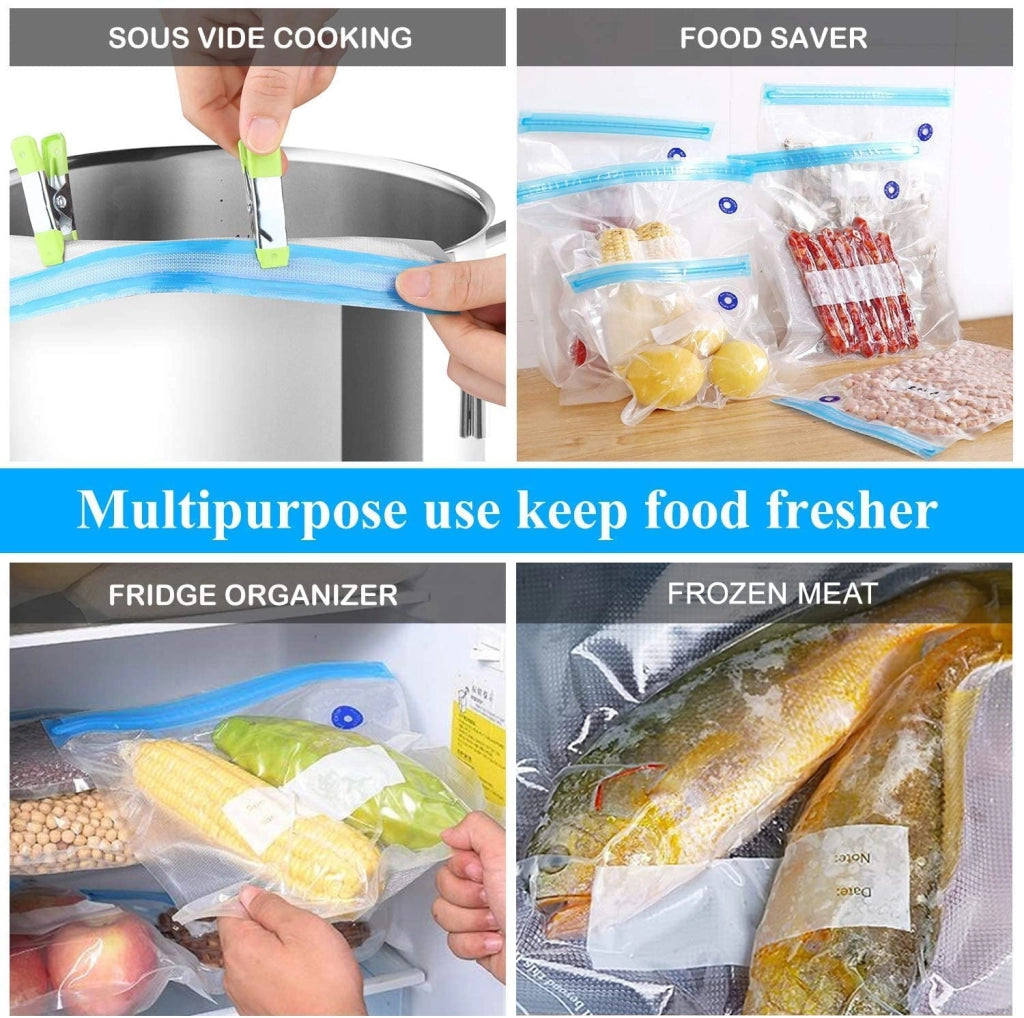 Sacchetti sottovuoto, 20 pezzi, senza BPA, 30x34 cm, con valvola e clip