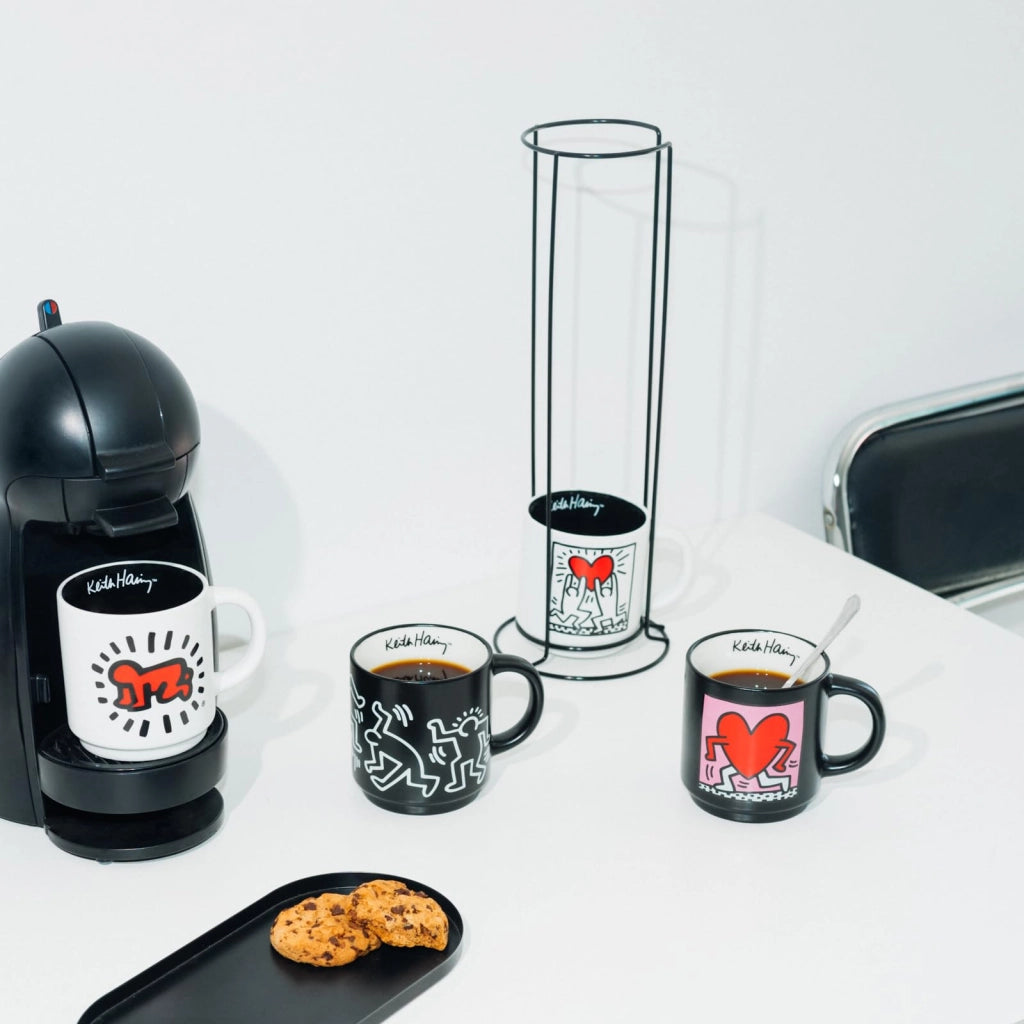 Set di 4 tazze da caffè – Keith Haring, capacità 300 ml, Vetroceramica, impilabili