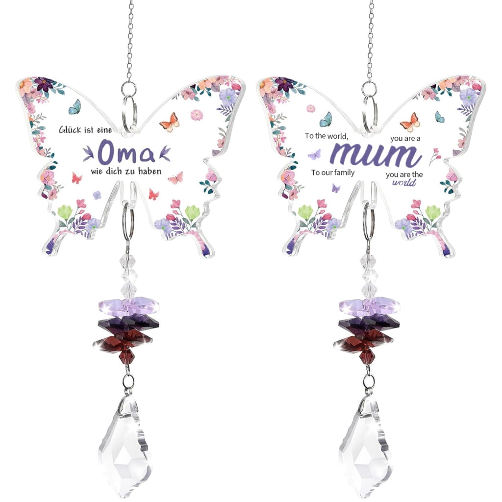 Kit per creare decorazioni per finestre a forma di farfalla, 2 pezzi, con cristalli, dimensioni 38 cm