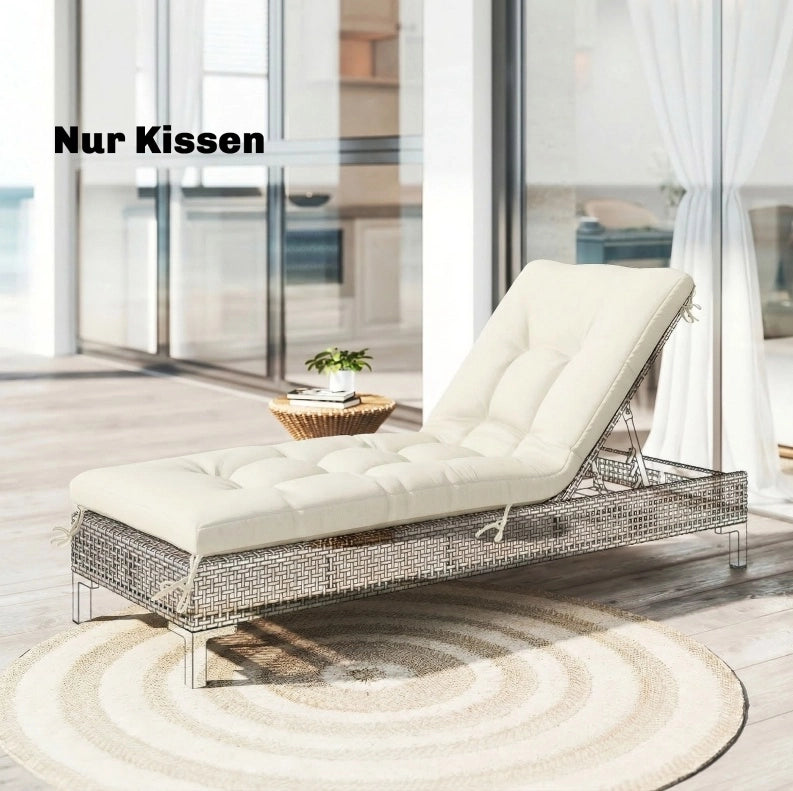 Cuscino per lettino da esterno beige 198 x 65 x 13 cm