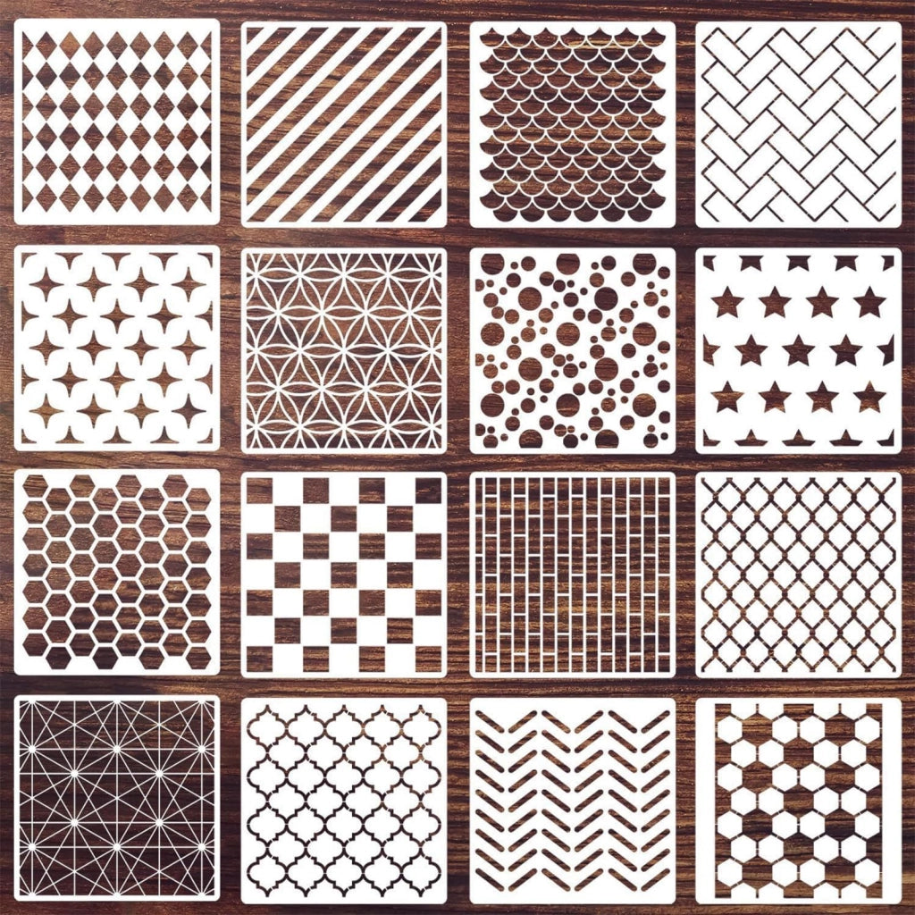 Set di stampi per biscotti, 16 pezzi, 15x15 cm, plastica, riutilizzabili