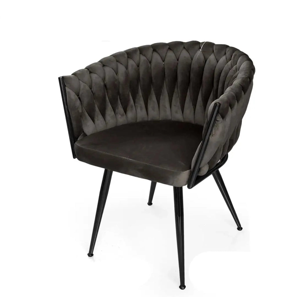 Set due poltrone in velluto nero cm 63x43x80h