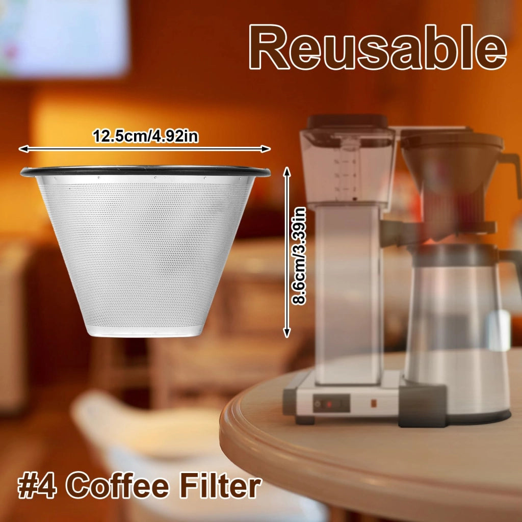 Filtri per caffè compatibili con le macchine Technivorm Moccamaster, modello RVS #4, riutilizzabili