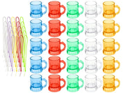 25 bicchieri da shot con manico in plastica, riutilizzabili, con catene