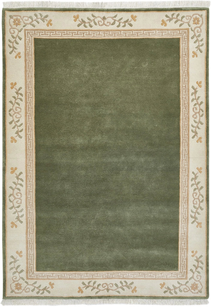 Tappeto in lana intrecciato a mano, modello Gala, 40x60 cm, verde