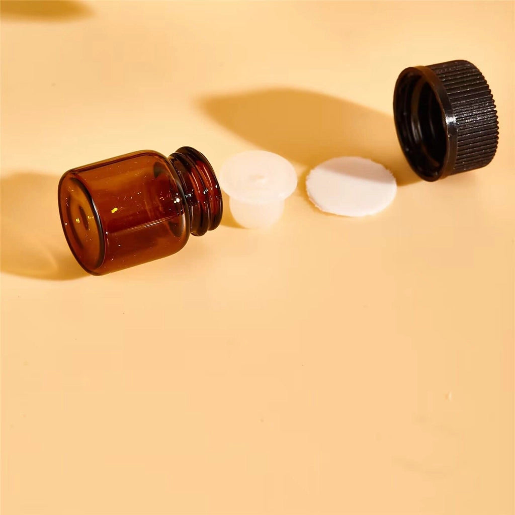 Piccole bottiglie di vetro, 100 pezzi, capacità 3 ml, con tappi a chiusura ridotta