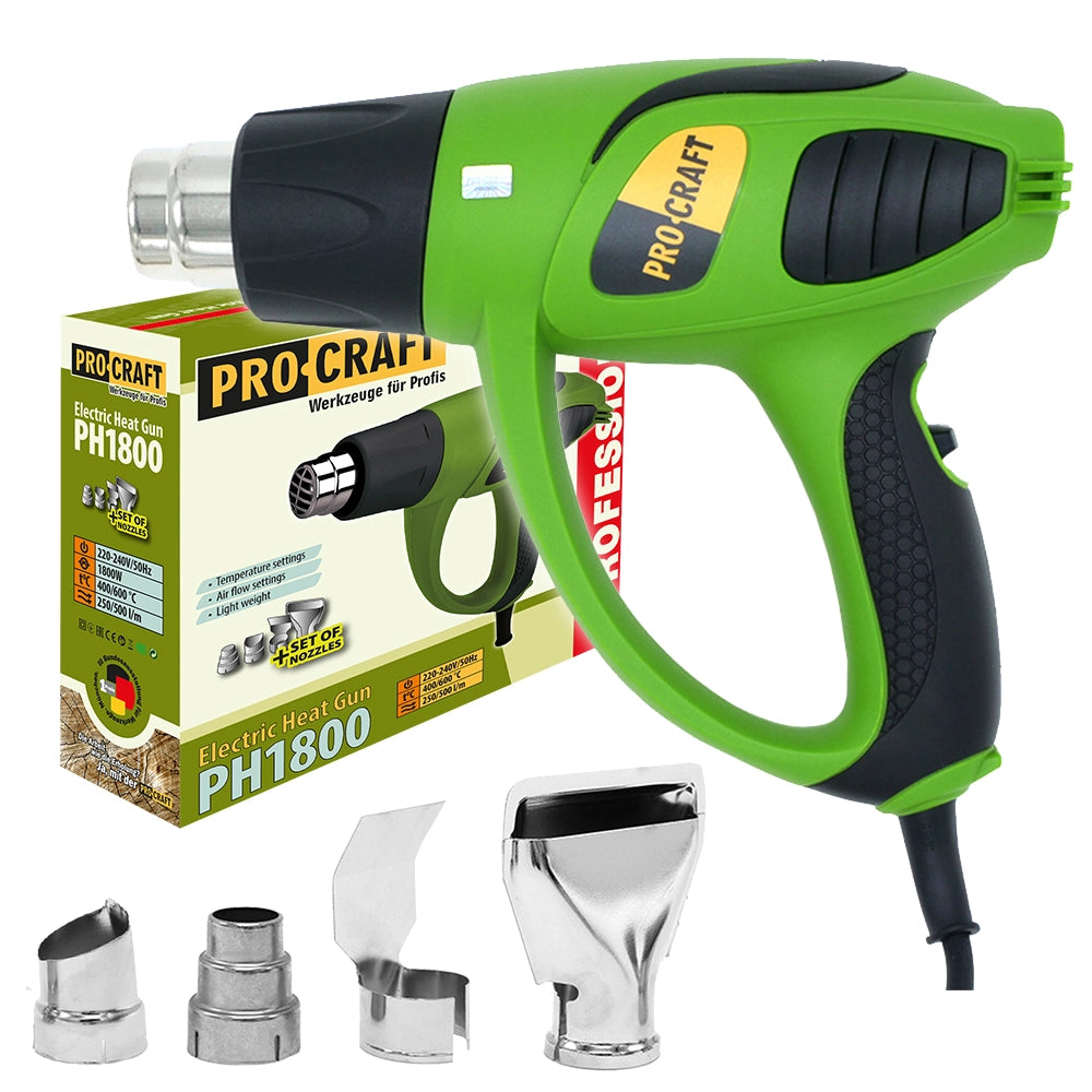 Pistola termica ad aria calda Procraft PH1800, 1800 W, 400/600 °C, 2 livelli