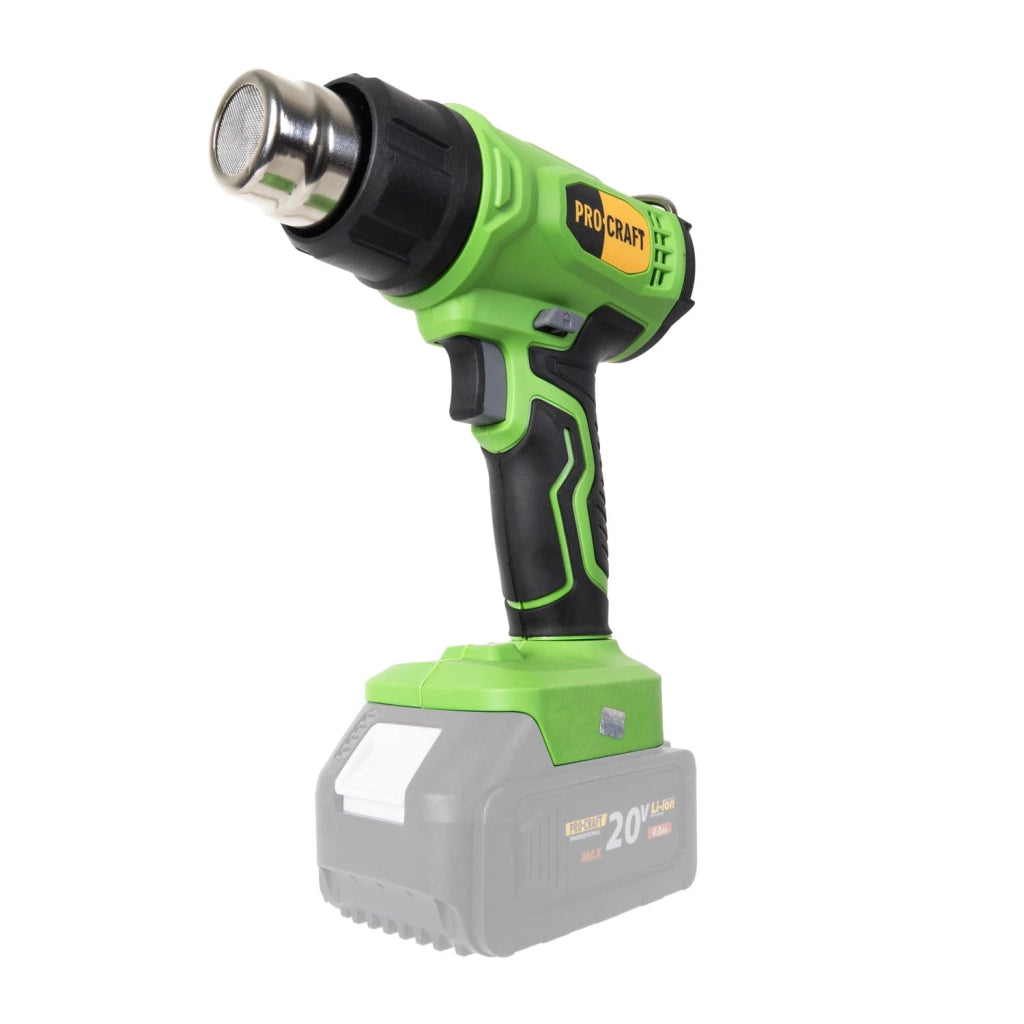 Pistola ad aria calda a batteria Procraft PH24bb, 20V, 50–550 °C, senza batteria e caricabatterie