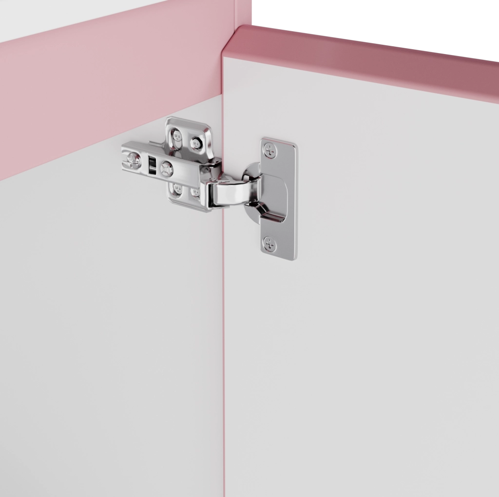 Mobile da bagno in MDF rosa 76x47x89 cm con lavabo in ceramica integrato e luce LED sensore radar