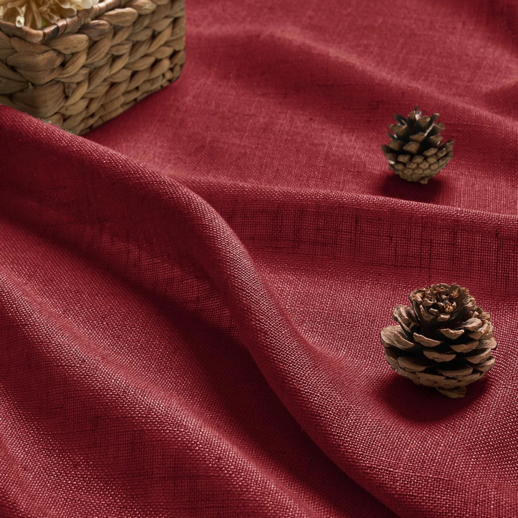 Tende trasparenti in lino, set da 2, 140x245 cm, colore bordeaux
