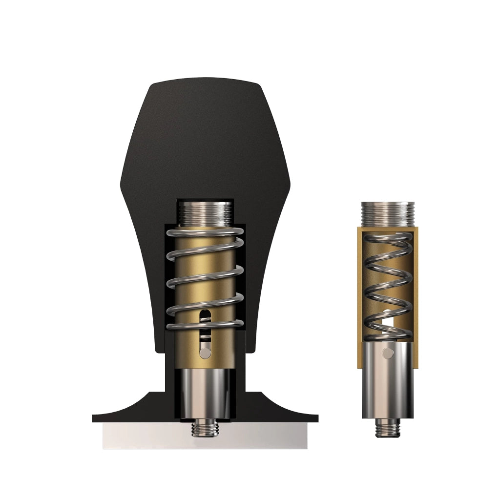 Tamper per caffè, 53,3 mm, con molla, 3 molle, colore nero