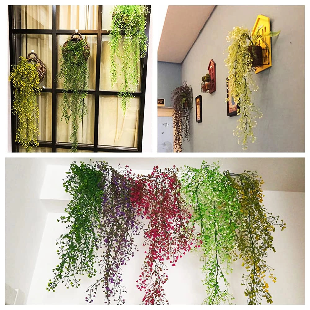 Set di 2 fiori artificiali, da appendere, altezza 85 cm, color viola, adatti per interni ed esterni