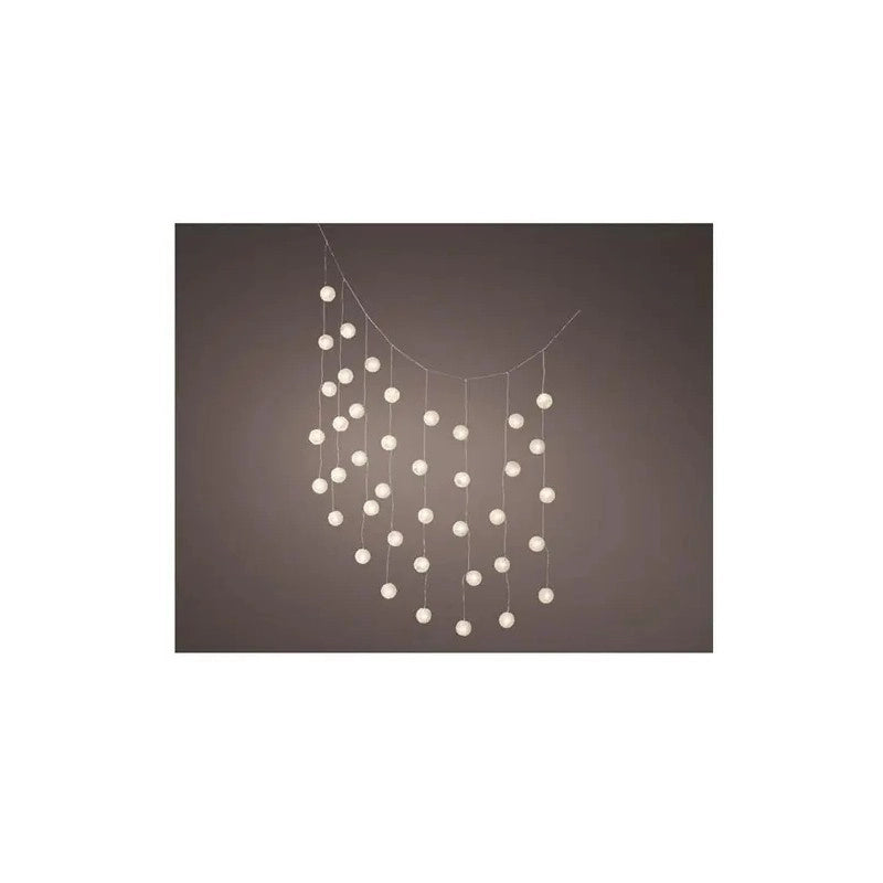 Luci LED da esterno per ombrellone e pergola 120 cm con 40 lanterne bianco caldo