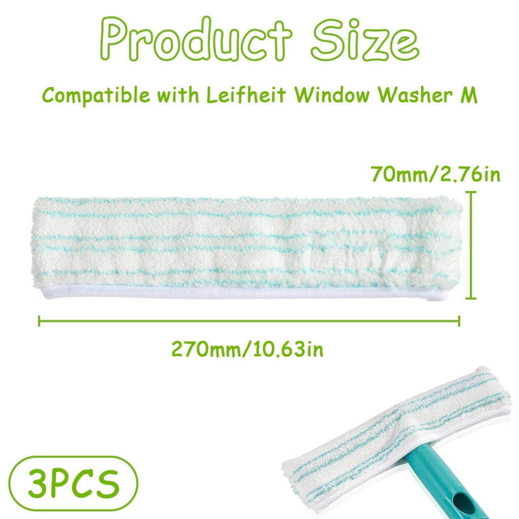 3 coperture di ricambio per spazzole puliscivetri, in microfibra, dimensioni 27 x 7 cm