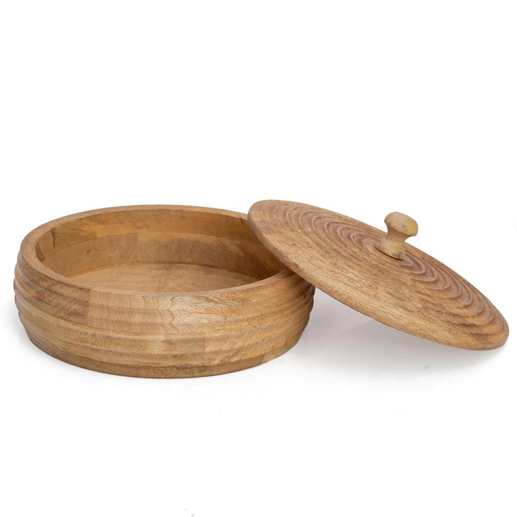 Riscaldatore per tortillas in legno, 23 cm, con coperchio, color naturale
