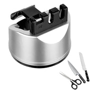 Affilacoltelli 3-in-1 con ventosa, manuale, per coltelli da cucina