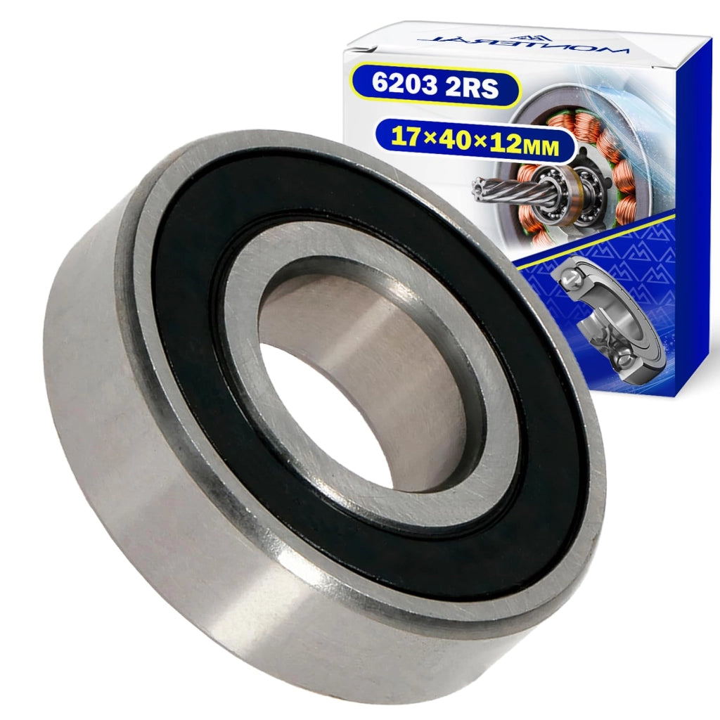 Cuscinetto a sfera 6203 2RS, 17x40x12 mm, con doppia tenuta