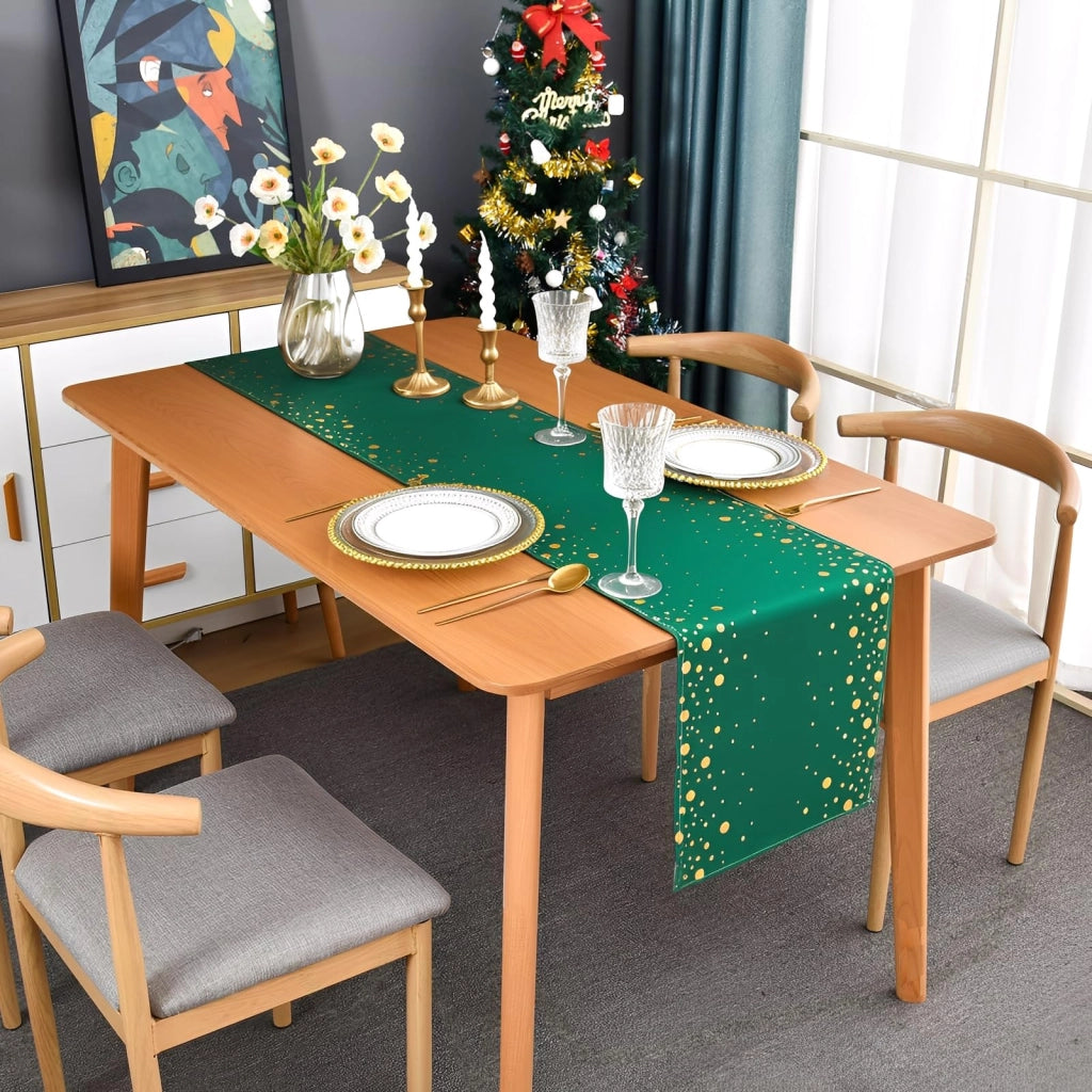 Tovaglia dorata con glitter, 33 x 140 cm, in poliestere, lavabile