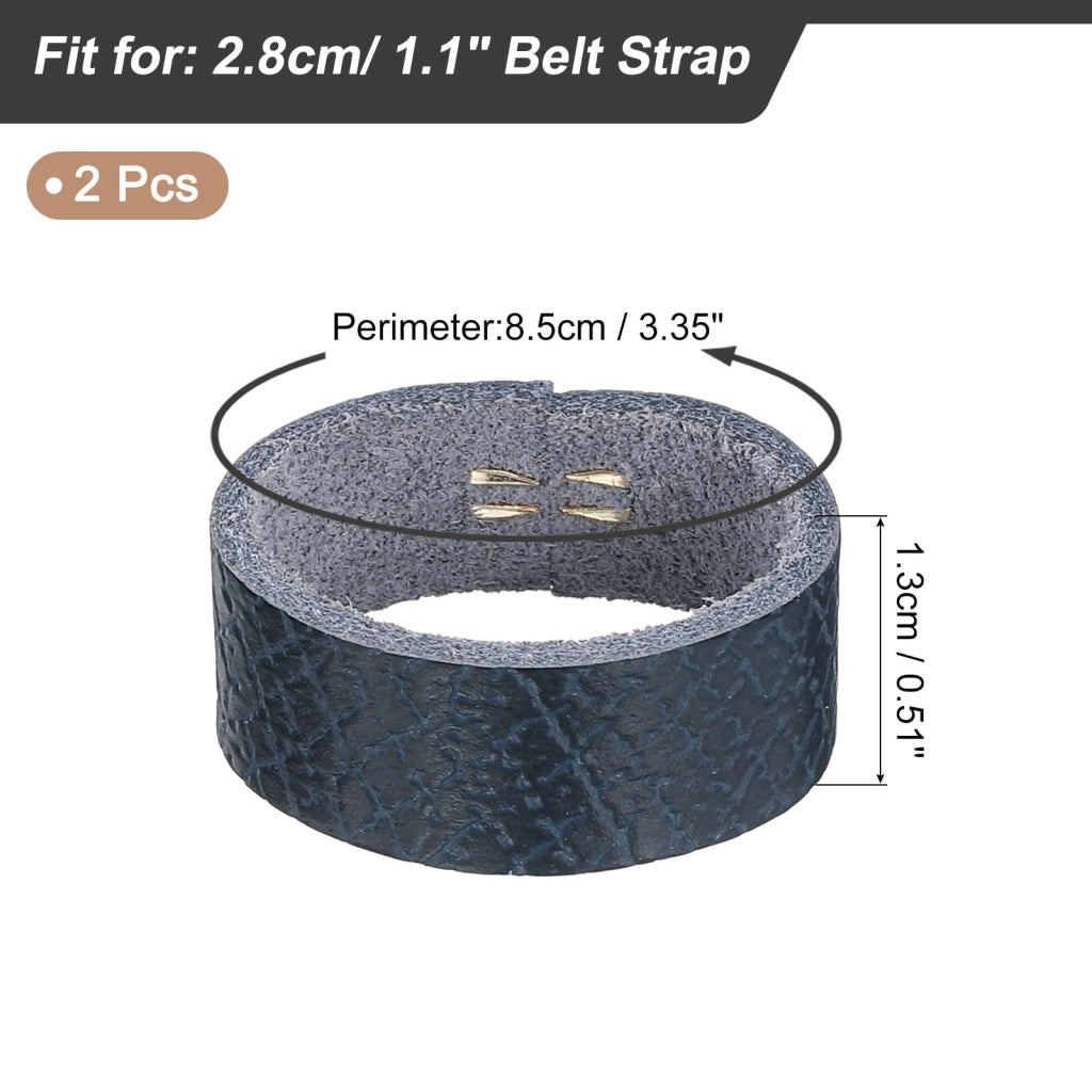 2 ganci per passanti della cintura in pelle, blu scuro, circonferenza di 8,5 cm, per cinture da 2,8 cm