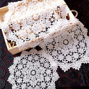 Sottobicchieri all'uncinetto, forma a fiore, confezione da 2 pezzi, diametro 40 cm