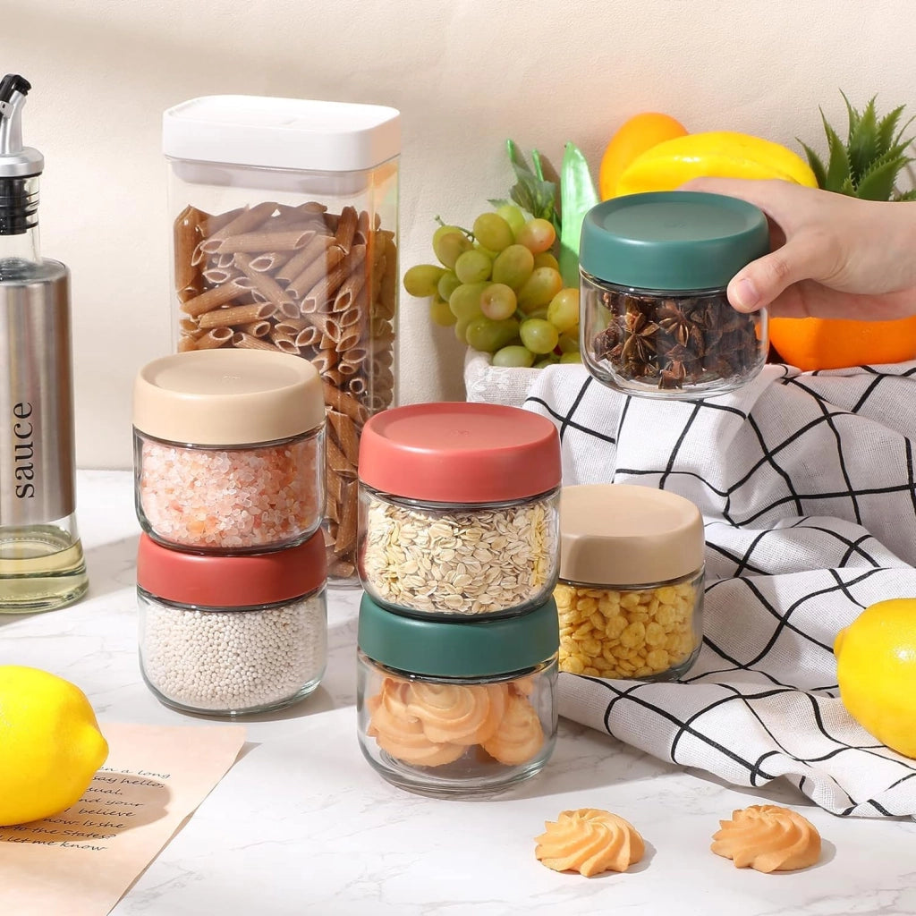 Confezione da 4 vasetti per porridge notturno, capacità 300 ml, con coperchio