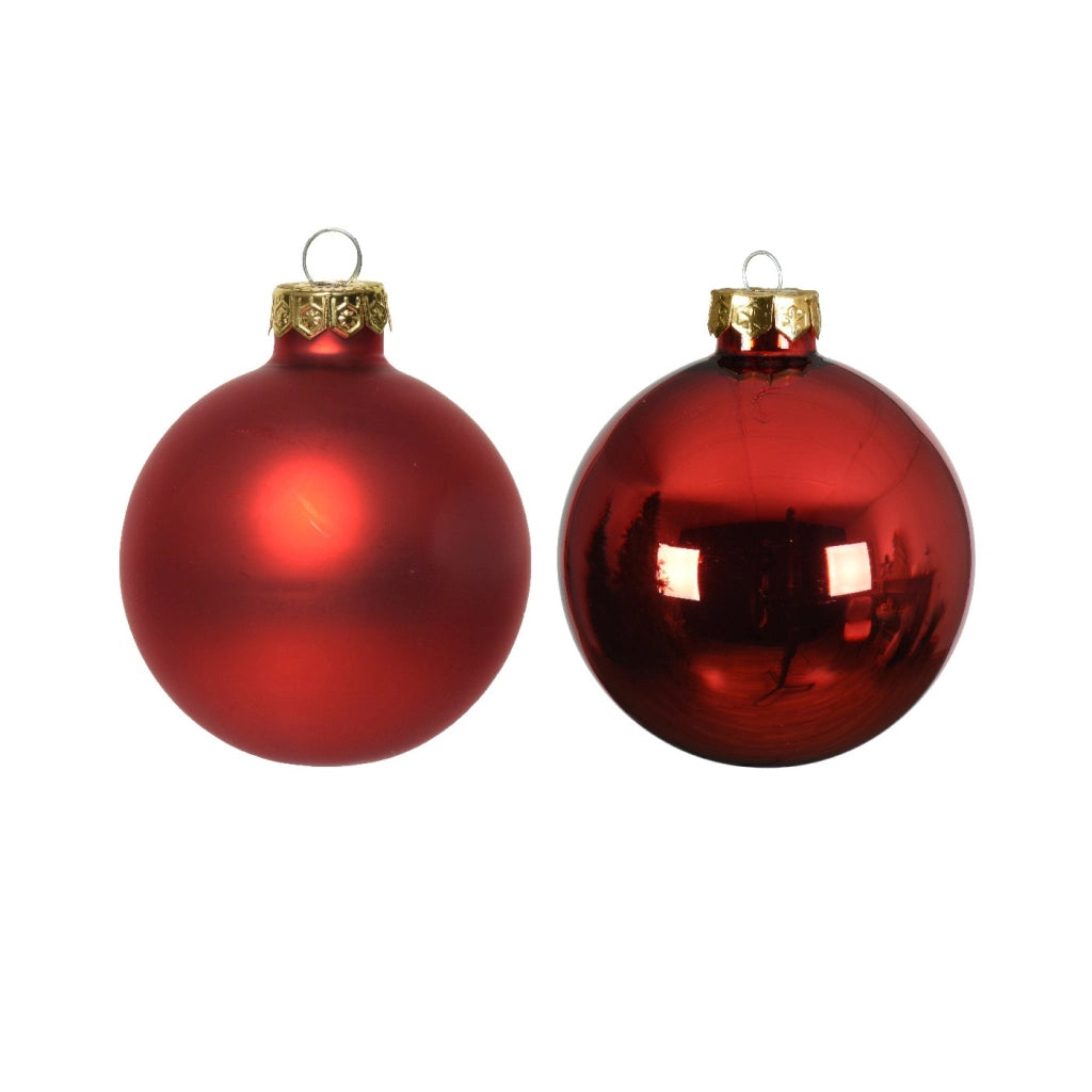Box 6 Palline Vt luc/opa rosso d8cm