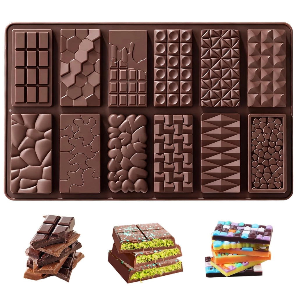 Stampo in silicone per cioccolato, confezione da 12 pezzi, privo di BPA, resistente al calore