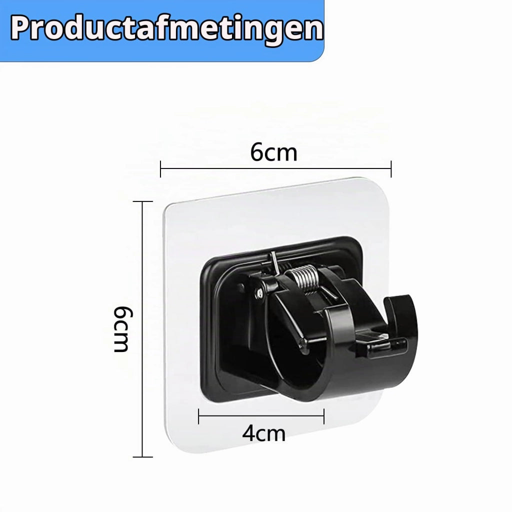 6 supporti adesivi per tende, in ABS, per tubi da 10-20 mm, colore nero