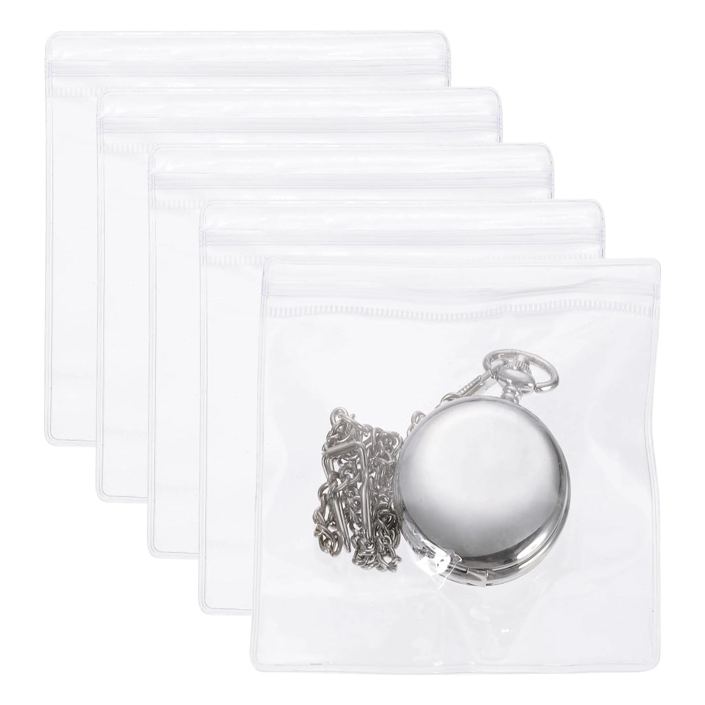 Sacchetti in PVC, dimensioni 10,9 x 10,9 cm, confezione da 100 pezzi, trasparenti