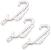 Ganci appendiabiti in plastica, colore bianco, confezione da 10 pezzi