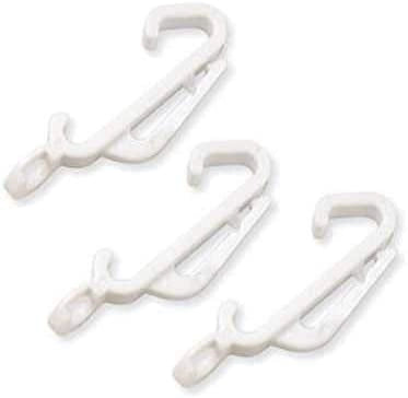 Ganci appendiabiti in plastica, colore bianco, confezione da 10 pezzi