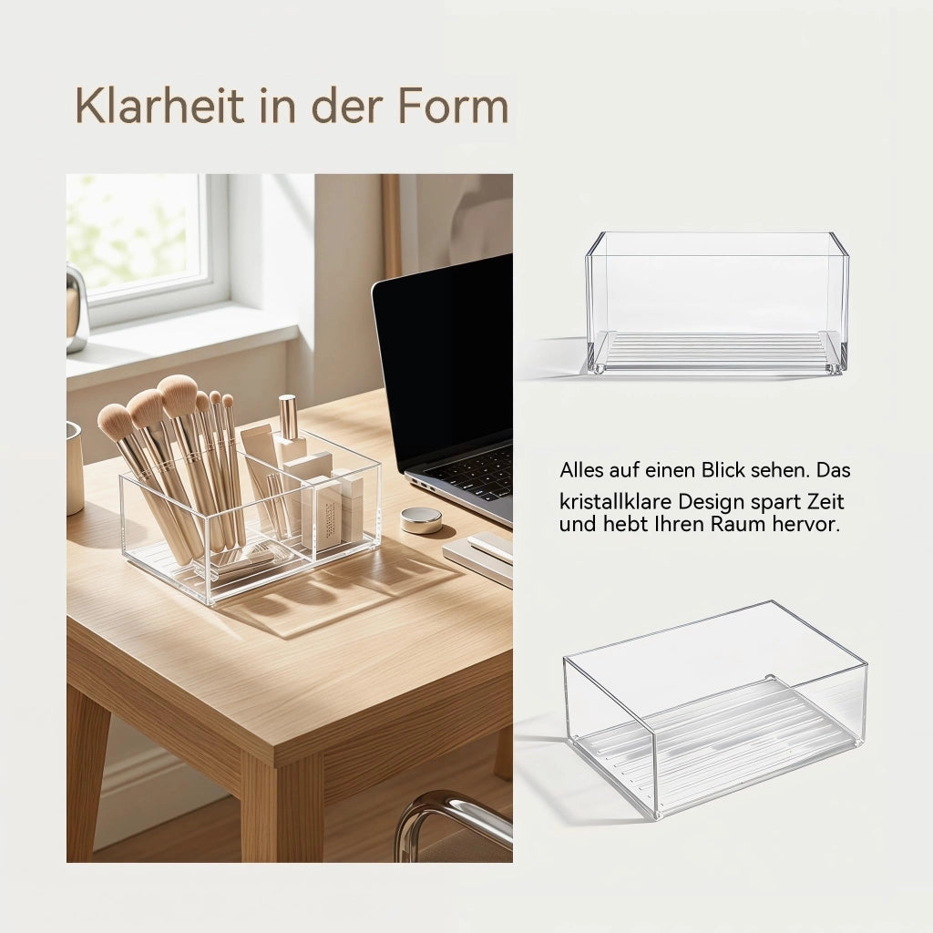 Set di 2 organizer in acrilico trasparente, dimensioni 16,5x11x6 cm