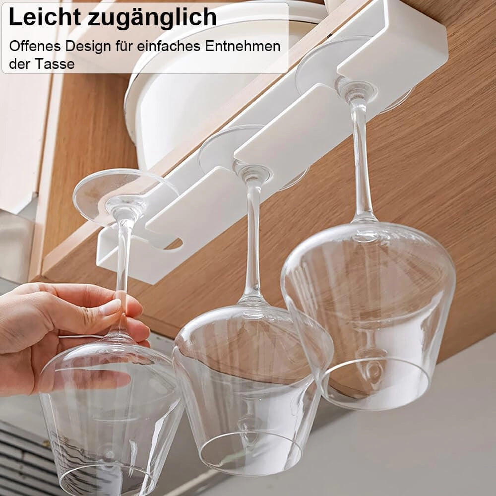 Portabicchieri da appendere, 2 pezzi, colore bianco, materiale plastico, lunghezza 33,5 cm