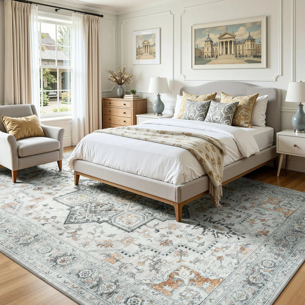 Tappeto persiano, 300x400 cm, grigio/beige, rettangolare, lavabile