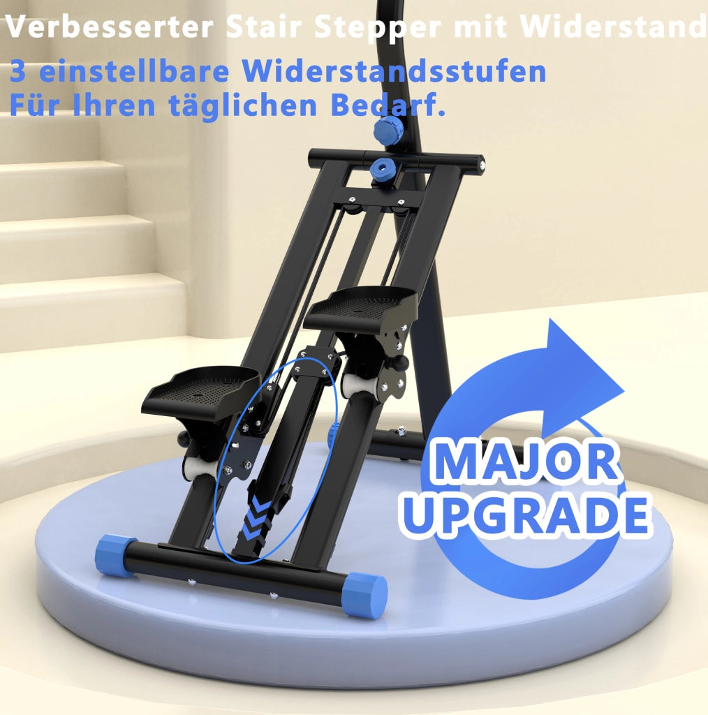 Stepper pieghevole con 3 livelli di resistenza e display, nero