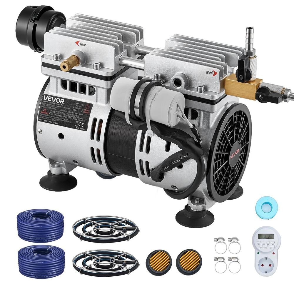 Kit Aerazione Laghetto con Compressore 550W Pompa Aria per Stagni Tubo 30,5m e Diffusore Ossigenatore per Giardino