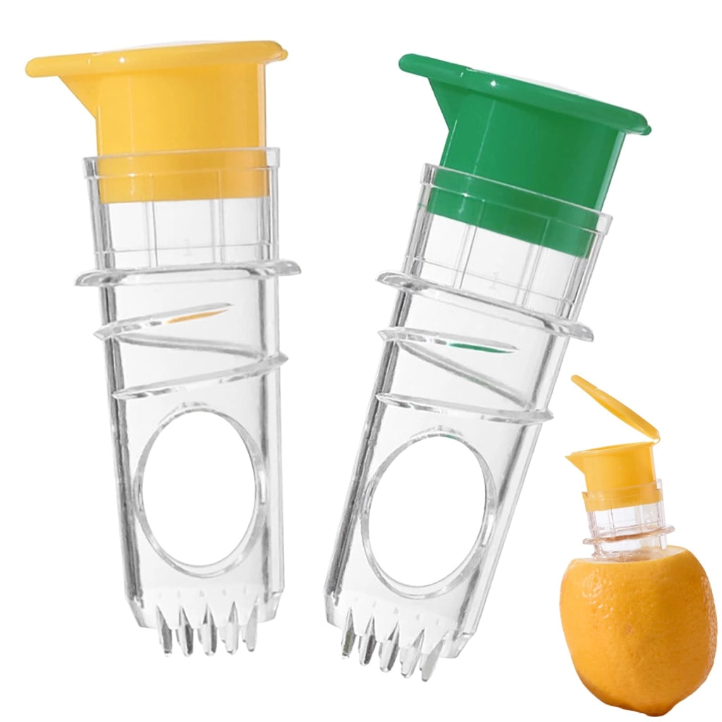 Set di 2 spremiagrumi manuali con filtro e coperchio, privi di BPA