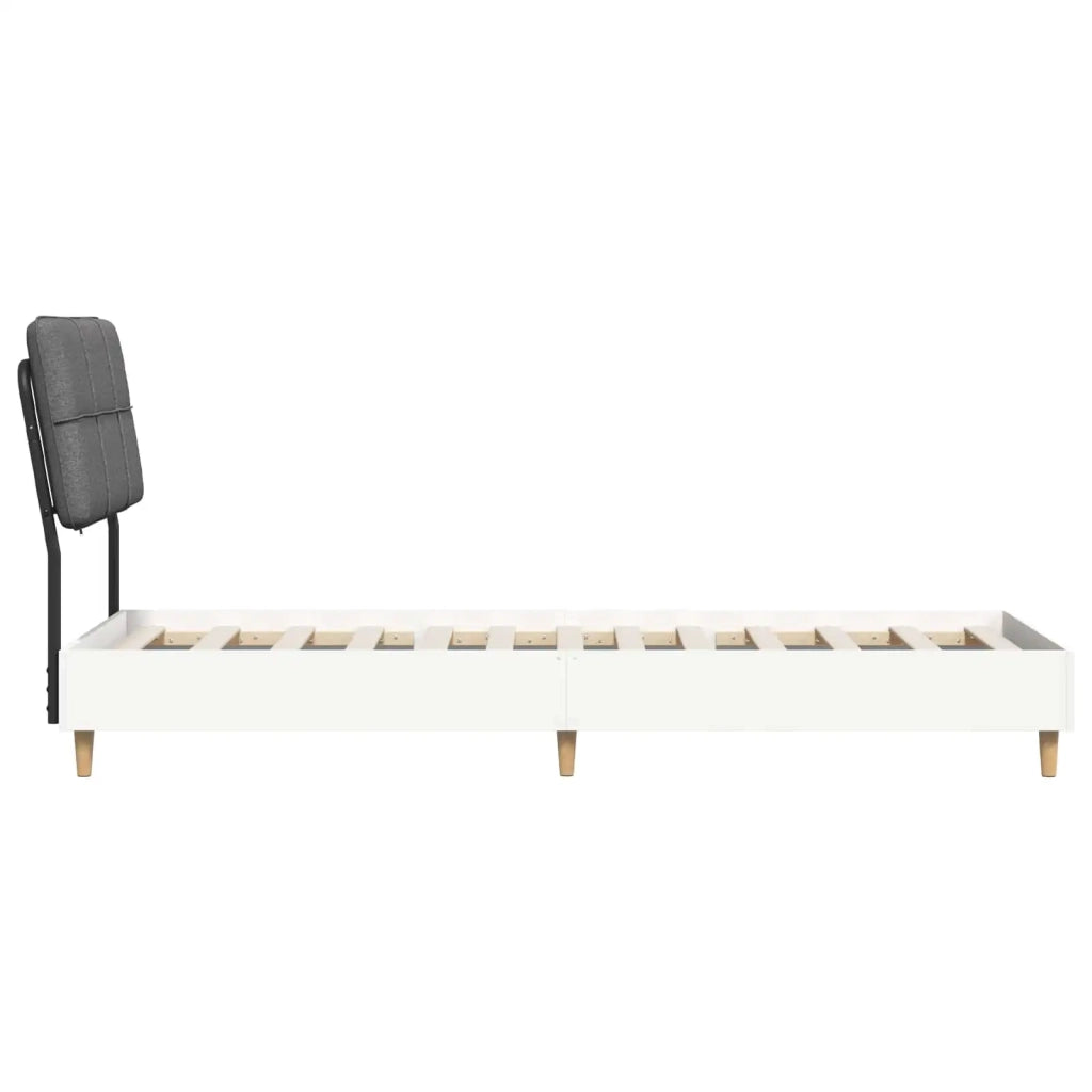 Letto singolo con testiera Bianco e Grigio Chiaro 80 x 200 cm 8003469