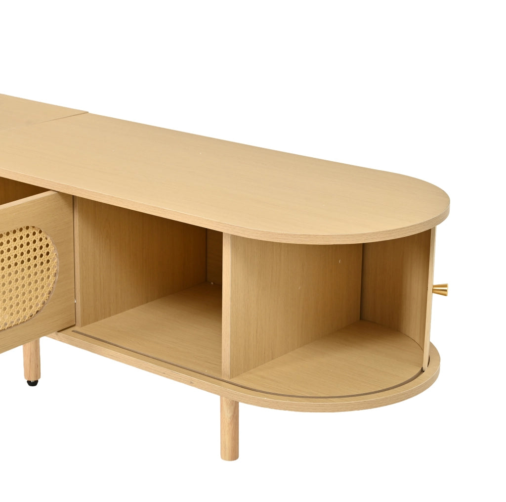 Mobile porta TV in MDF effetto legno naturale 180 x 40 x 40 cm