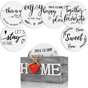 Set di 6 sottobicchieri in legno, diametro 10 cm, con supporto, stile rustico