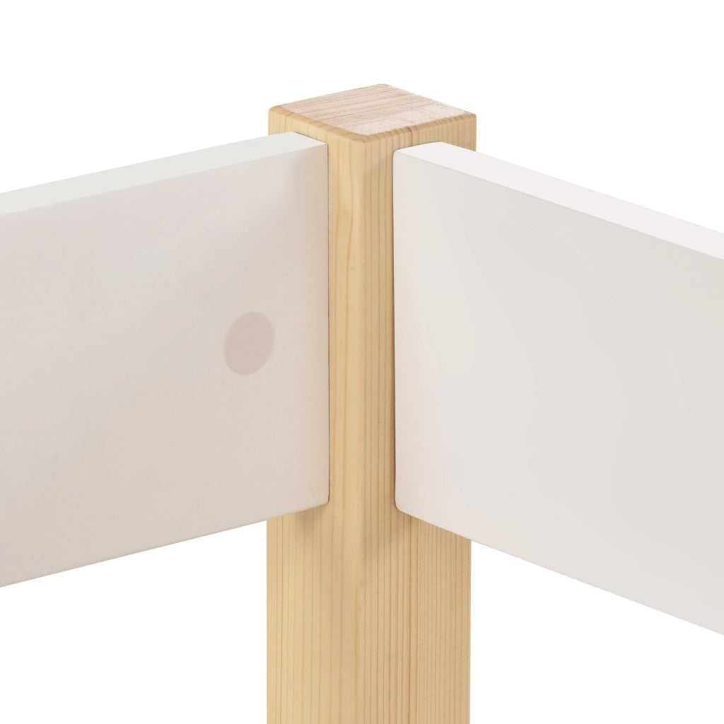 Letto per bambini semialto 90 × 190 cm con protezione anticaduta in legno di pino bianco